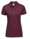 566F Russell Ladies' Stretch Polo Shirt Burgundy colour image